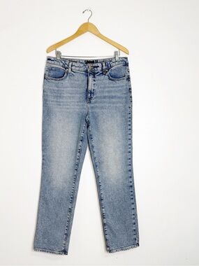 Talbots Straight Leg Jeans Size 12 Glendale Wash TENCEL Lyocell Stretch Denim
